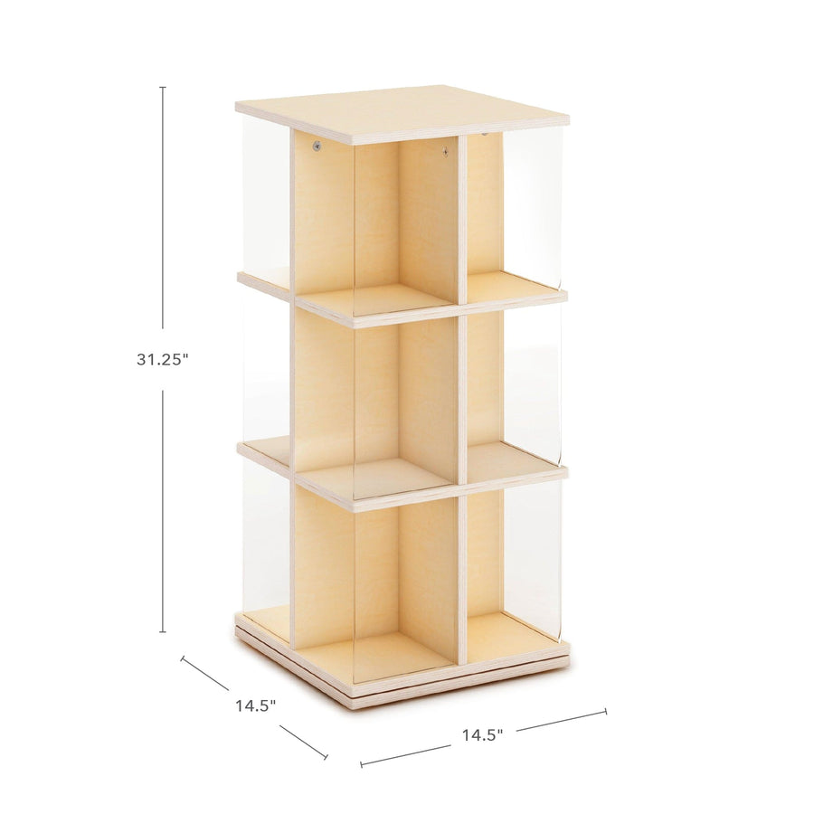 Guidecraft EdQ Rotating Book Display 3 Tier - Natural